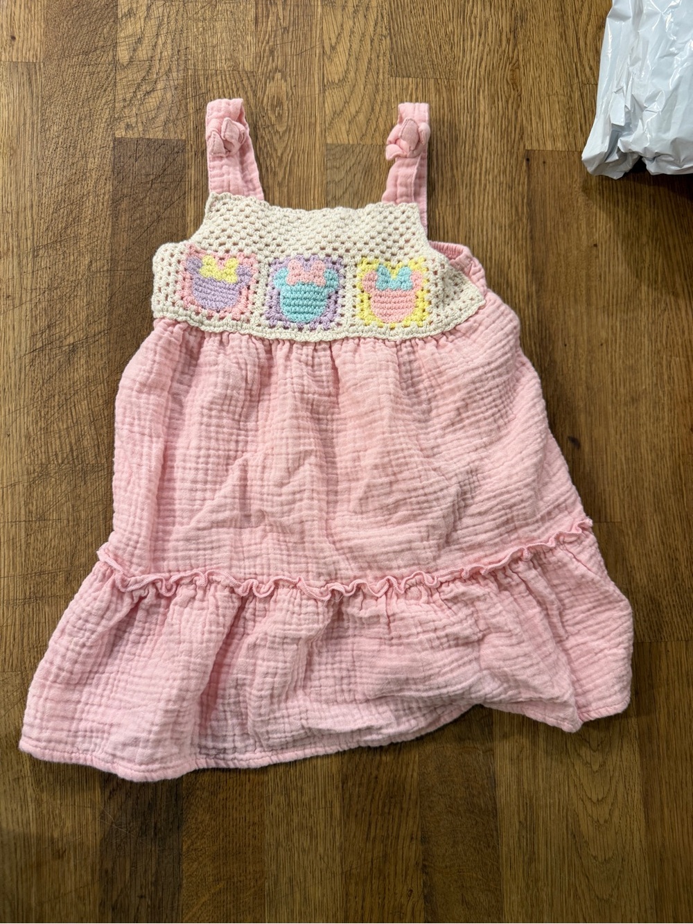 Disney Minnie Mouse Crochet Pink Dress
